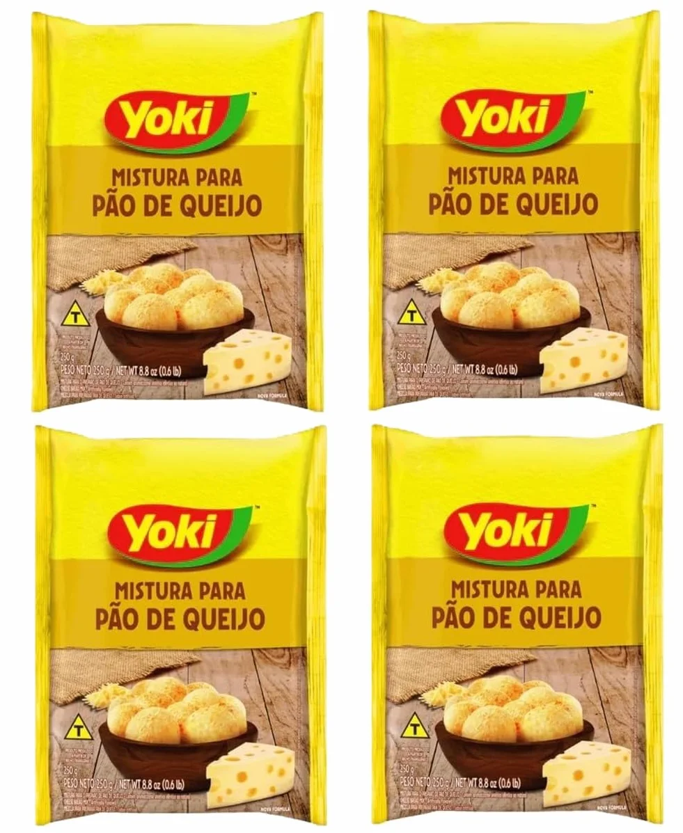 YOKI Pao de Queijo Pao de Queijo Lot de 4 rouleaux de pain au fromage brésilien